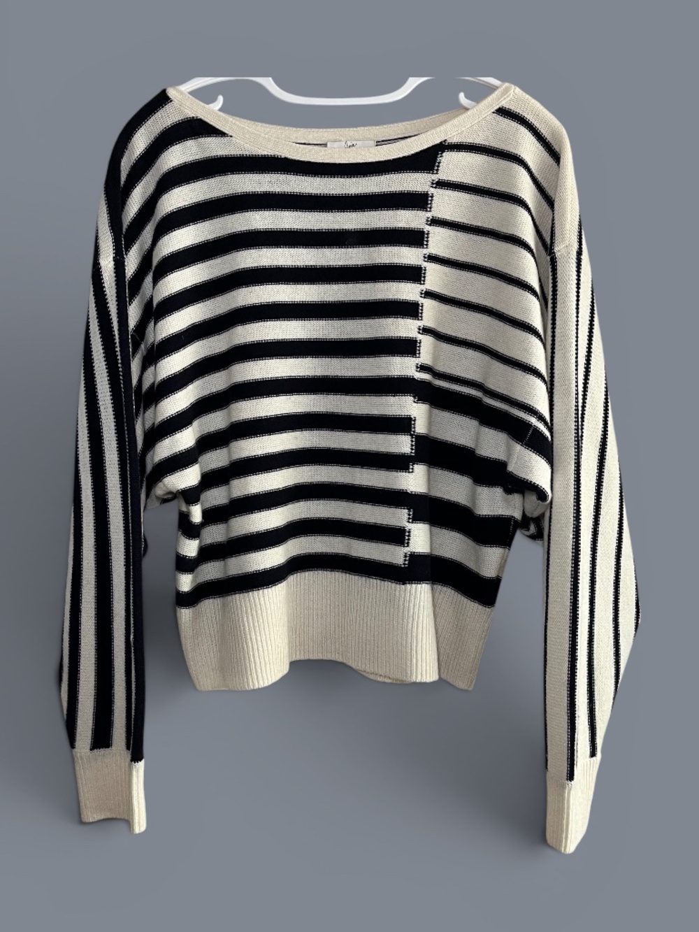 Joie by Revolve Maridel Wool and Cashmere White and Black Sweater Size Small